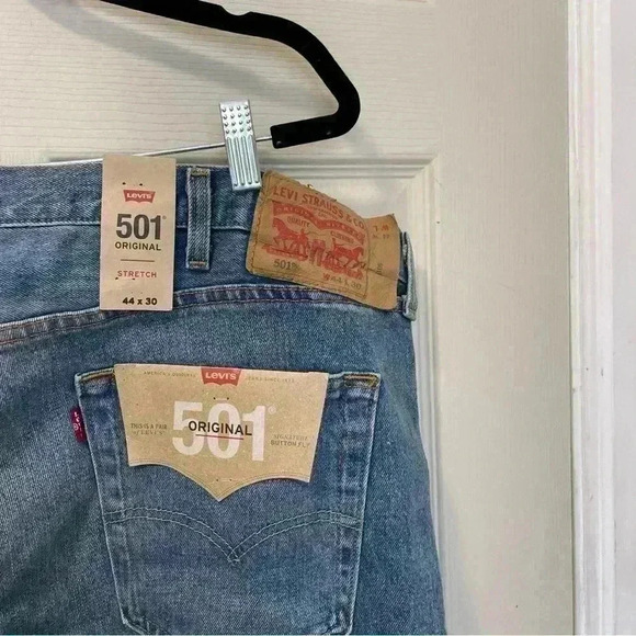 Levi’s Men’s 501 Stretch Mid Wash Blue Sz 44 x 30 - Picture 5 of 7